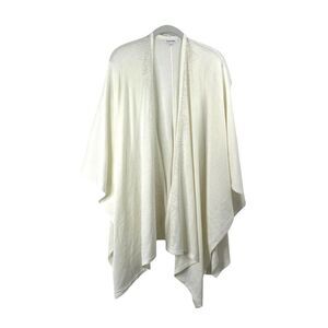 Calvin Klein rhinestone knit wrap One Size white boho lagenlook‎